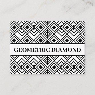 Black and White Geometric Diamond Pattern