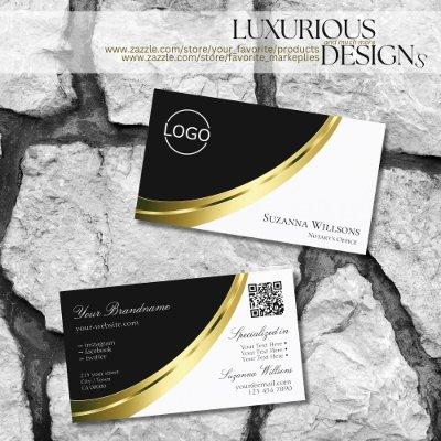 Black and White Gold Decor with Logo & QR-Code
