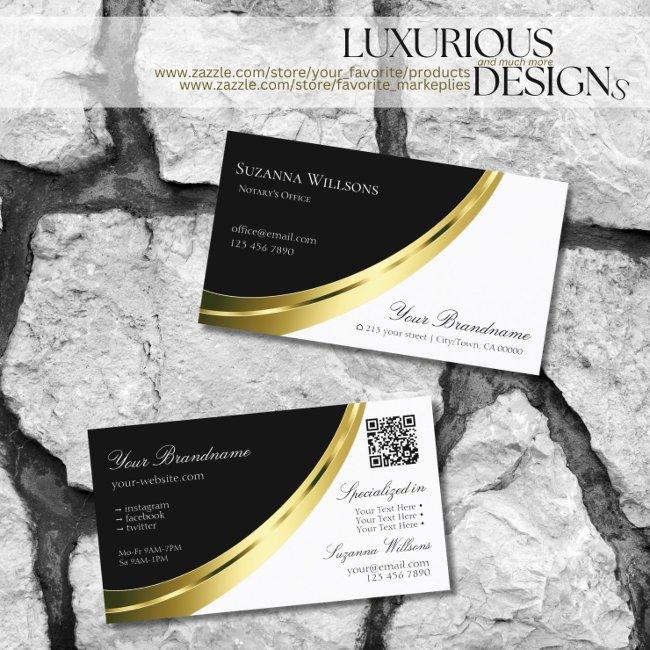Black and White Gold Decor with QR-Code Modern