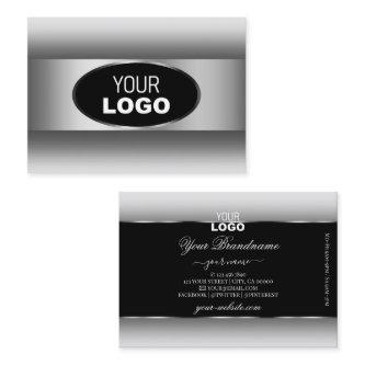 Black and White Gradient Logo Silver Oval Frame