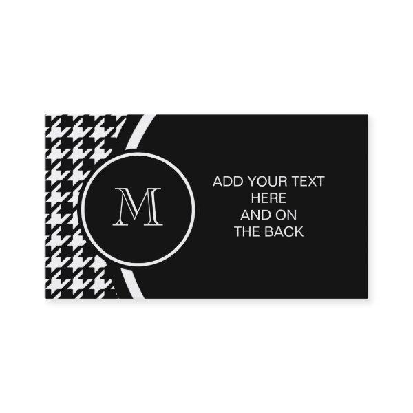 Black and White Houndstooth Your Monogram