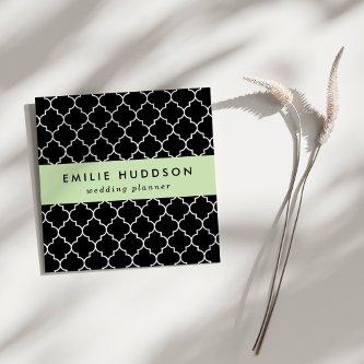 Black And White Latticework, Quatrefoil, Trellis Square