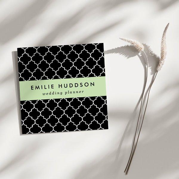 Black And White Latticework, Quatrefoil, Trellis Square