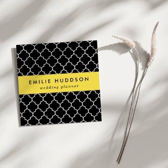 Black And White Latticework, Quatrefoil, Trellis Square