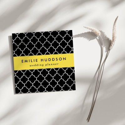 Black And White Latticework, Quatrefoil, Trellis Square