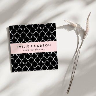 Black And White Latticework, Quatrefoil, Trellis Square