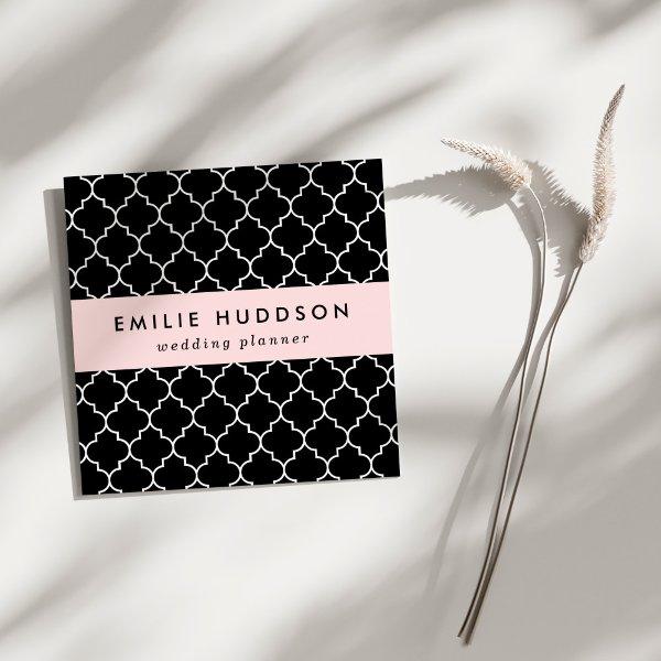 Black And White Latticework, Quatrefoil, Trellis Square