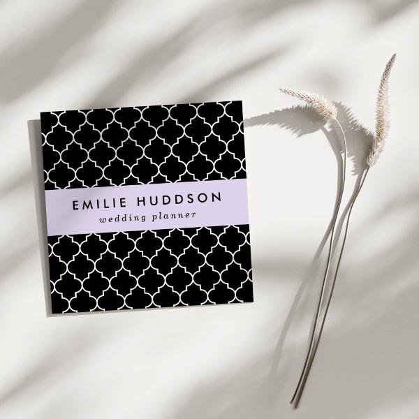 Black And White Latticework, Quatrefoil, Trellis Square