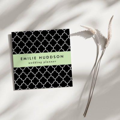 Black And White Latticework, Quatrefoil, Trellis Square
