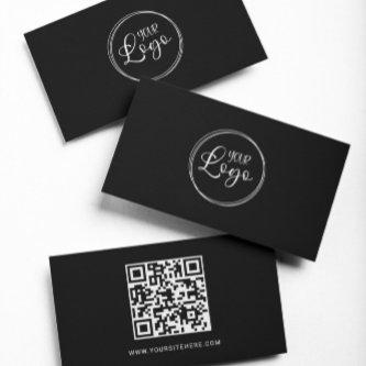 Black and White Logo Minimalist QR Code