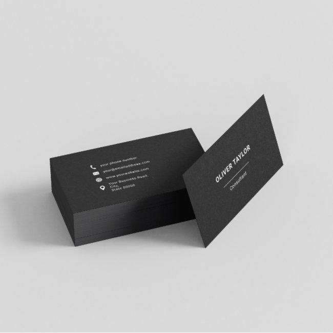 Black And White Minimalist Custom Name Typography
