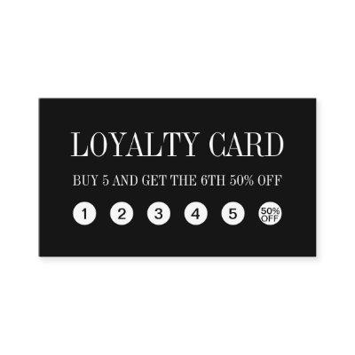 Black and white minimalist loyalty card