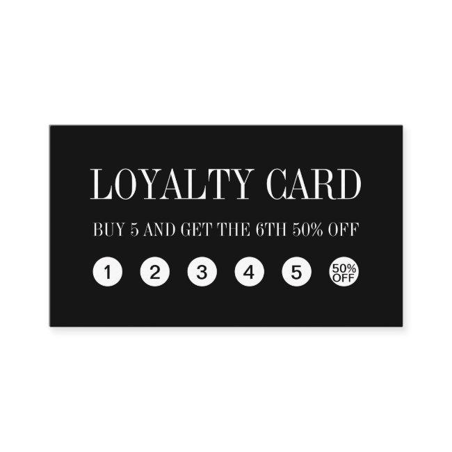Black and white minimalist loyalty card