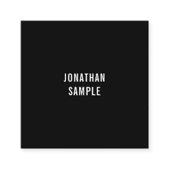 Black And White Modern Elegant Simple Trendy Plain Square