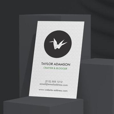 Black and White Origami Crane Logo