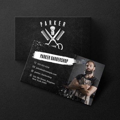 Black and White Photo Rusty Barbershop Men Shave