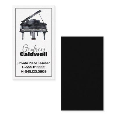 Black and White Piano Teacher Watercolor Art