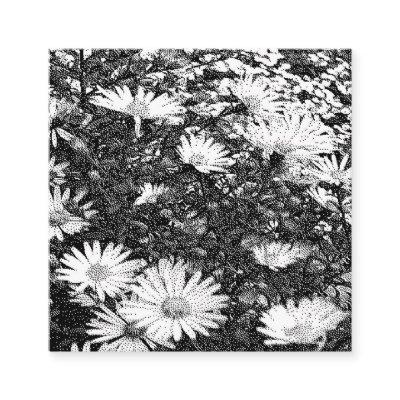 black and white pixel art  square