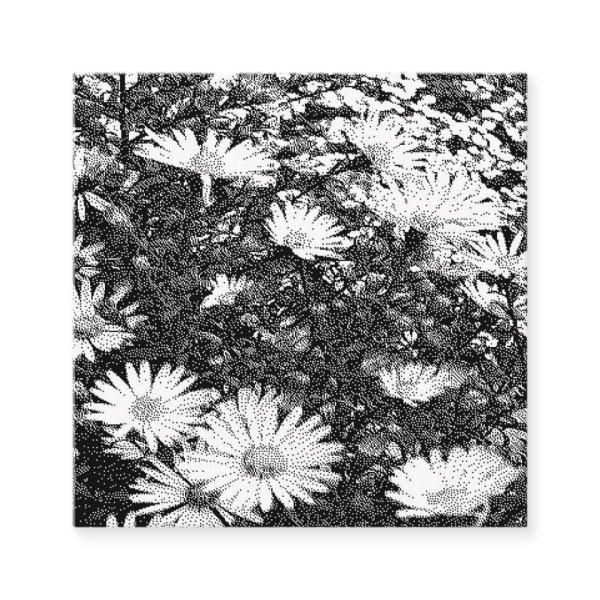 black and white pixel art  square