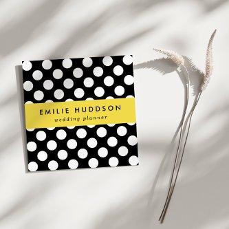 Black and White Polka Dots, Polka Dot Pattern Square
