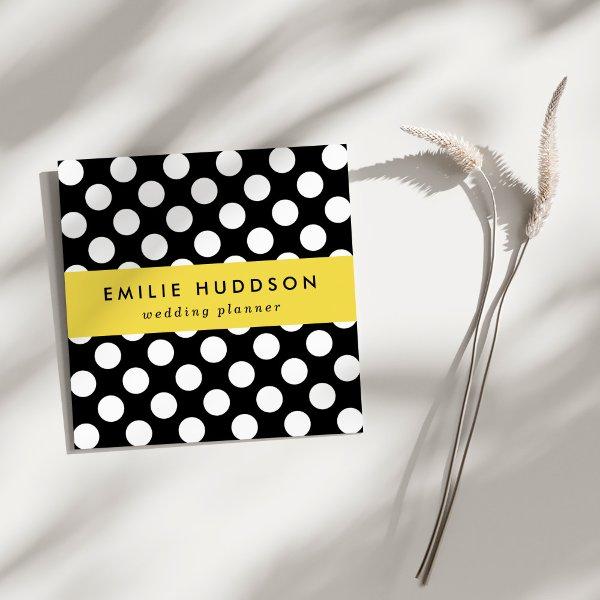 Black and White Polka Dots, Polka Dot Pattern Square