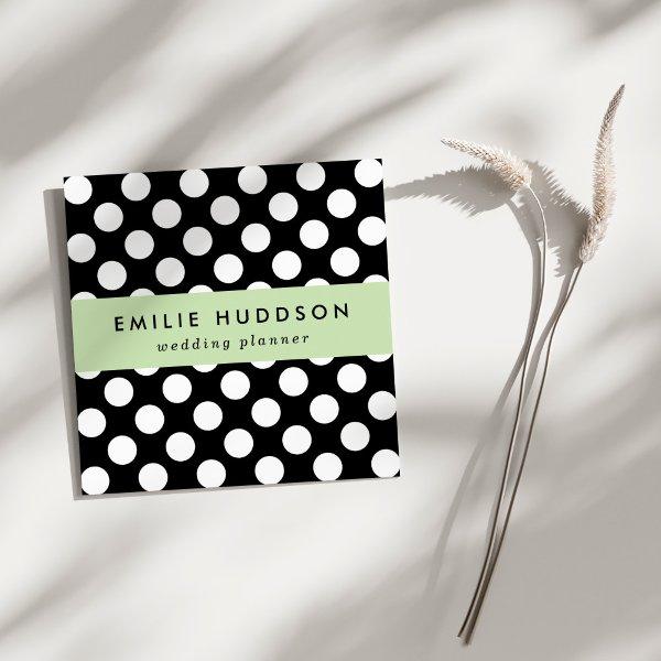 Black and White Polka Dots, Polka Dot Pattern Square