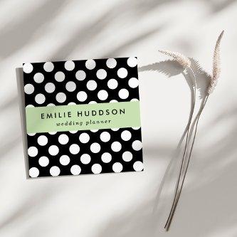 Black and White Polka Dots, Polka Dot Pattern Square