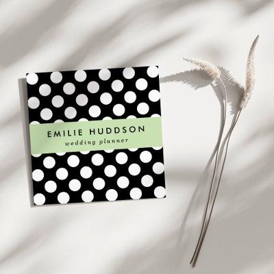 Black and White Polka Dots, Polka Dot Pattern Square