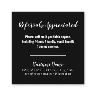 Black and White Professional Business Referral Card
