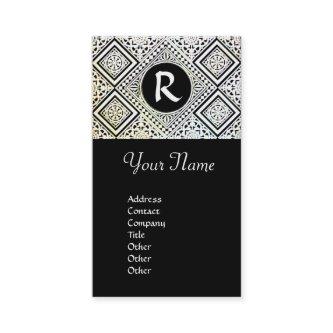 BLACK AND WHITE ROMAN EAGLE DAMASK MONOGRAM
