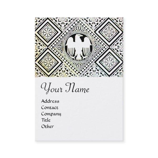 BLACK AND WHITE ROMAN EAGLE DAMASK MOTIFS