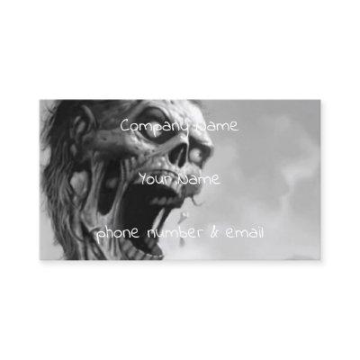 black-and-white screaming zombie