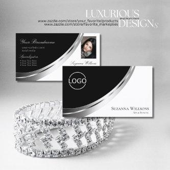 Black and White Silver Decor with Logo & Photo