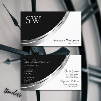 Black and White Silver Decor with Monogram Modern