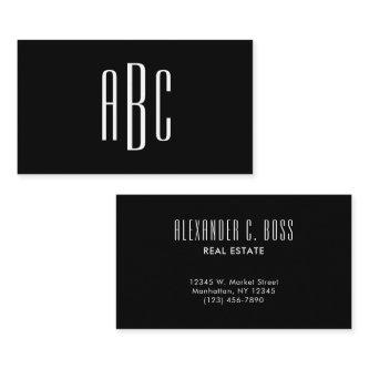 Black and White Simple Three Letter Monogram
