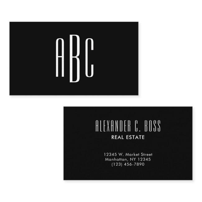Black and White Simple Three Letter Monogram