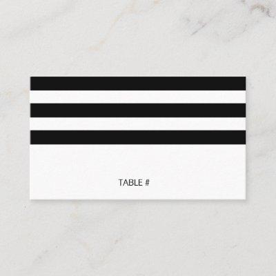 Black and white striped place cards - flat