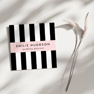Black and White Stripes, Striped Pattern, Lines Square