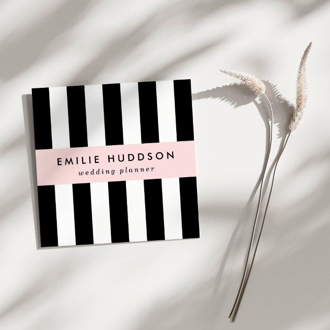 Black and White Stripes, Striped Pattern, Lines Square