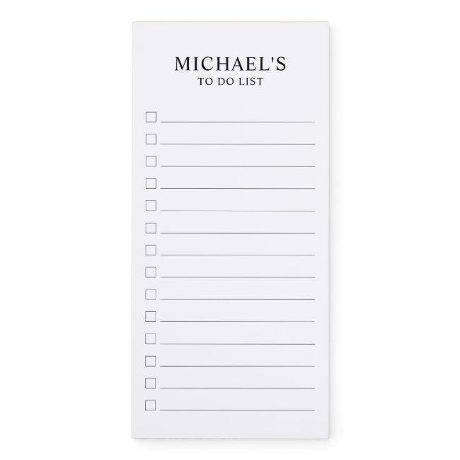 Black and White To Do List Magnetic Magnetic Note Magnetic Notepad