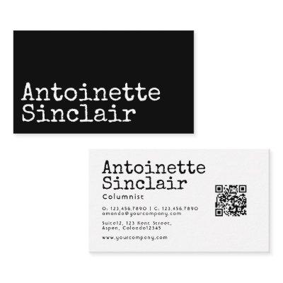 Black and White Typewriter Typography QR Code