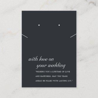 BLACK AND WHITE WEDDING GIFT NECKLACE EARRING CARD