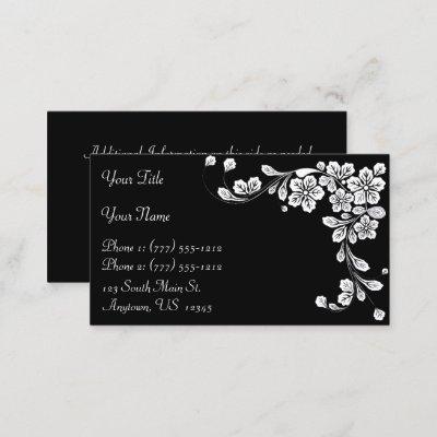 Black and White Western Style Floral Corner