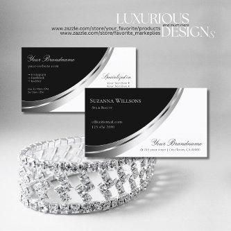 Black and White with Decorative faux Silver Decor