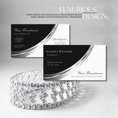 Black and White with Decorative faux Silver Decor