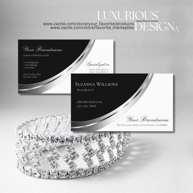 Black and White with Decorative faux Silver Decor