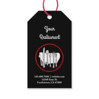 Black and White with Red Custom Restaurant Tag