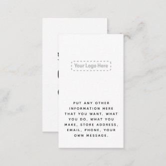 Black and white your logo social links enclosure card