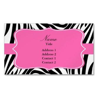 Black and White Zebra Print with Hot Pink  Magnet