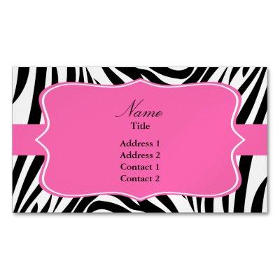 Black and White Zebra Print with Hot Pink  Magnet